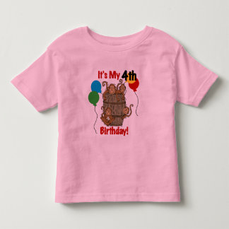Camiseta De Bebé El barril de monos 4º cumpleaños