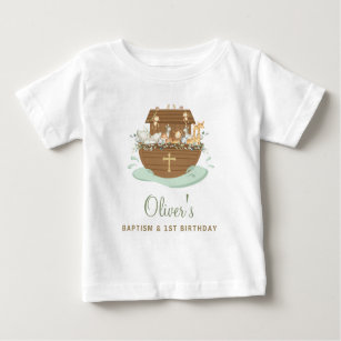 Camiseta De Bebé El bautismo arca de Noé cristiana Fiesta de cumple