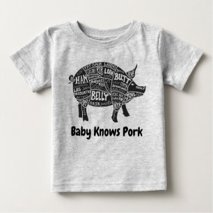 Camiseta De Bebé El bebé conoce piezas de cerdo 🐖 cerdo