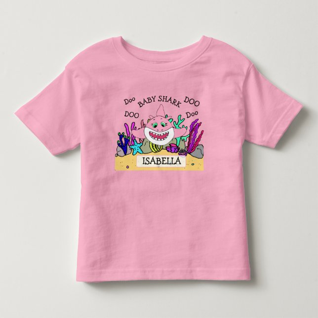 Camiseta De Bebé El bebé de un bebé de tiburón personalizado (Anverso)