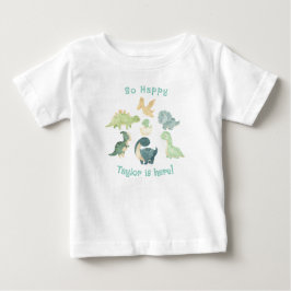 Camiseta De Bebé ¡El Bebé Está Aquí! Dinosaurio lindo personalizado