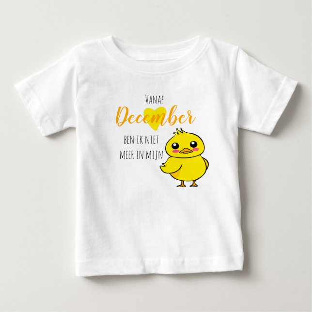 Camiseta De Bebé El bebé revela Niet meer en mijn eendje schattig (Anverso)