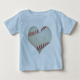 Camiseta De Bebé El Béisbol Estadounidense En Forma De Corazón