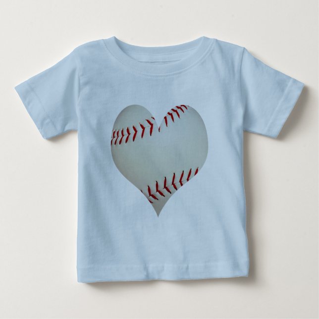 Camiseta De Bebé El Béisbol Estadounidense En Forma De Corazón (Anverso)