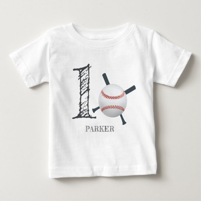 Camiseta De Bebé El béisbol personalizado (Anverso)