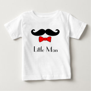 Camiseta De Bebé El bigote del pequeño hombre y la teta roja