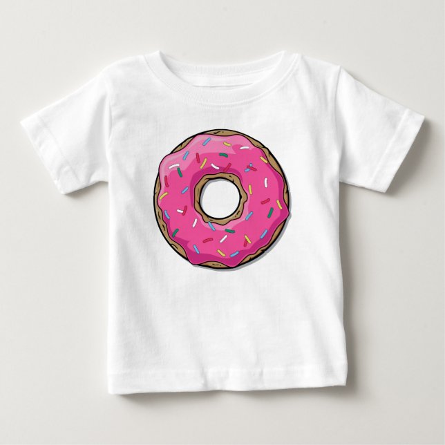 Camiseta De Bebé El buñuelo rosado del dibujo animado con asperja (Anverso)
