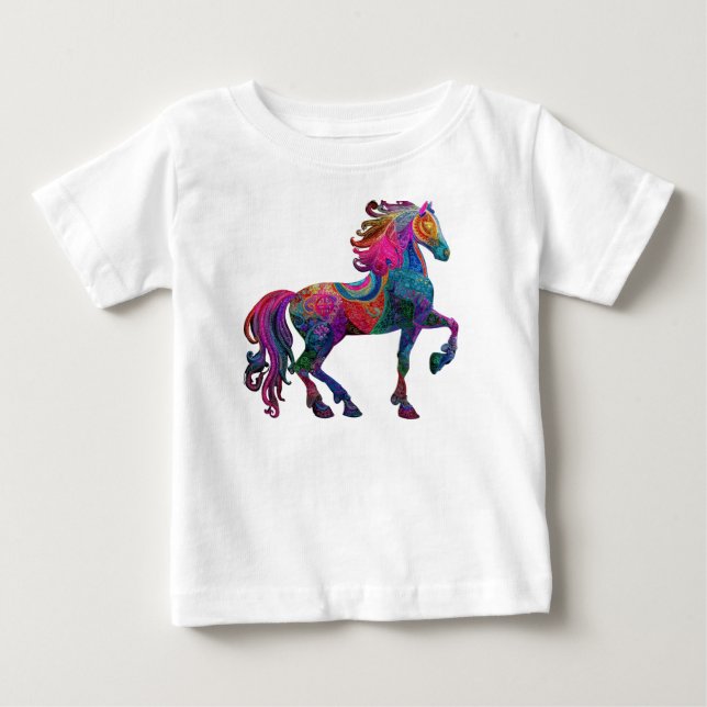 Camiseta De Bebé El Caballo Bordado (Anverso)