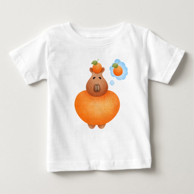 Camiseta De Bebé El capibara y el naranja más divertido (Anverso)