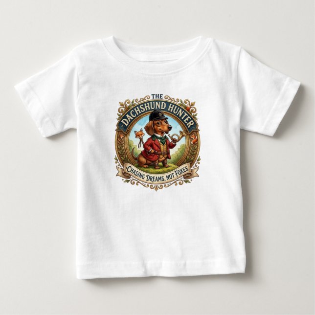 CAMISETA DE BEBÉ EL CAZADOR DACHSHUND (Anverso)