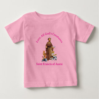 Camiseta De Bebé El Chica pequeño Rosa San Francisco Asís católico