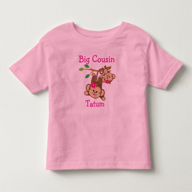 Camiseta De Bebé El chica personalizado Monkeys al primo grande (Anverso)