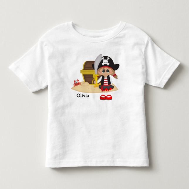 Camiseta De Bebé El Chica pirata aburrido de los niños (Anverso)