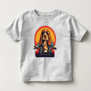 Camiseta De Bebé El ciclista callejero basset de Guay al atardecer