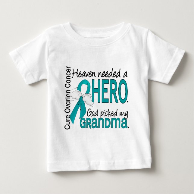 Camiseta De Bebé El cielo necesitó a un cáncer ovárico de la abuela (Anverso)