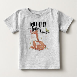 Camiseta De Bebé El ciervo de Woodland y el bebé Fawn me ama a mi G