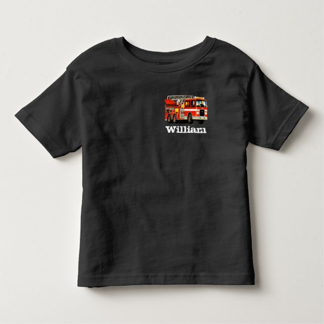 Camiseta De Bebé El coche de bomberos del niño conocido de encargo (Anverso)