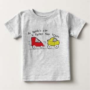 Camiseta De Bebé El coche de mi papá es más rápido que el tuyo