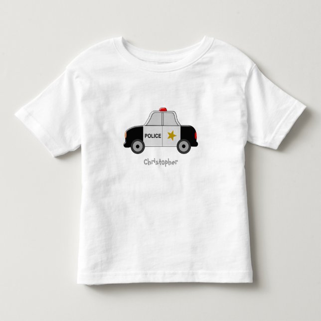 Camiseta De Bebé El coche policía apenas añade nombre (Anverso)
