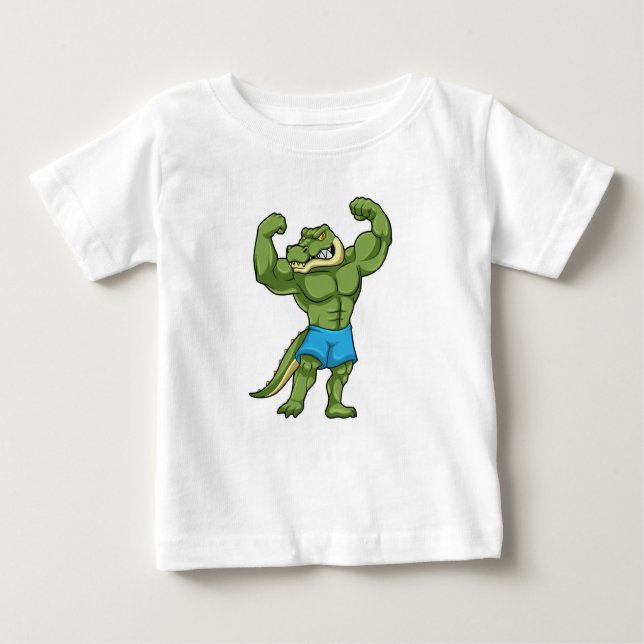 Camiseta De Bebé El cocodrilo como la construcción de cuerpos extre (Anverso)
