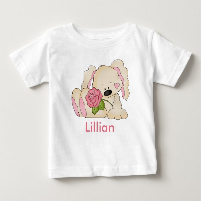 Camiseta De Bebé El conejo personalizado de Lillian (Anverso)