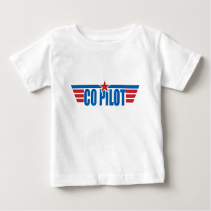 Camiseta De Bebé El copiloto se va volando la insignia - aviación