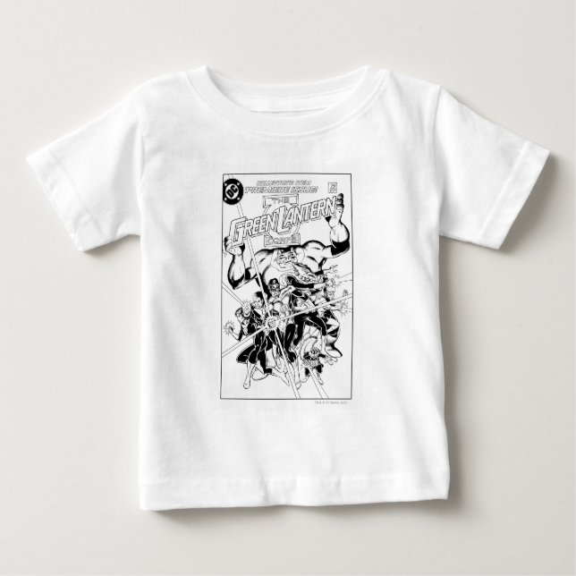 Camiseta De Bebé El Cuerpo de Linternas Verdes, negro y blanco (Anverso)