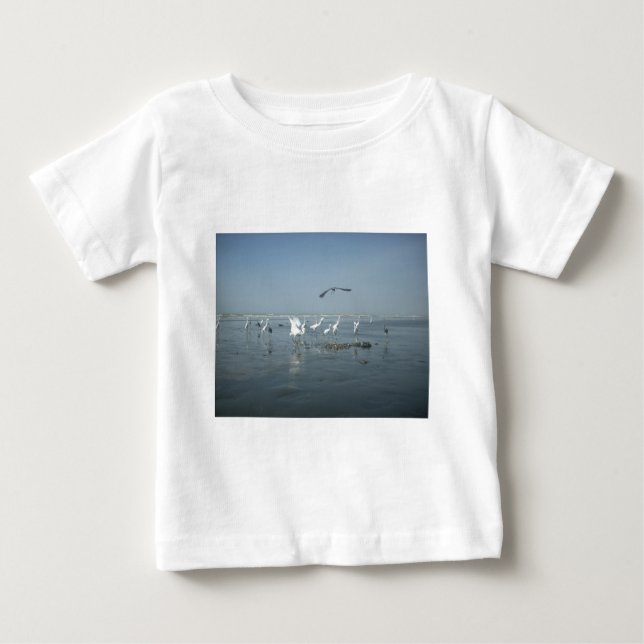 Camiseta De Bebé El cuervo negro y las grullas blancas: un contrast (Anverso)