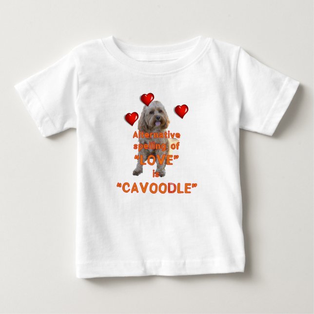 Camiseta De Bebé el deletreo alternativo del AMOR es CAVOODLE (Anverso)