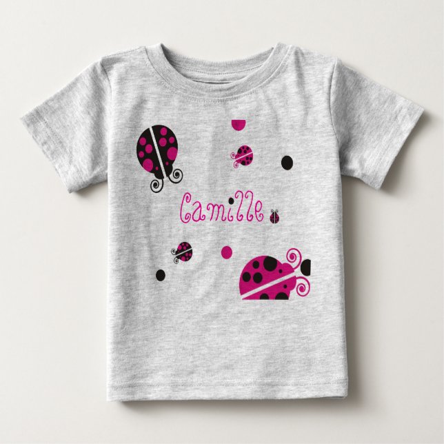 Camiseta De Bebé El desgaste infantil personalizado de Lady Bug (Anverso)