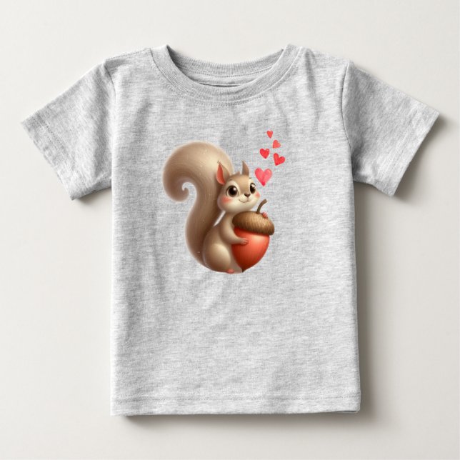 Camiseta De Bebé El día de San Valentín de ardilla graciosa (Anverso)