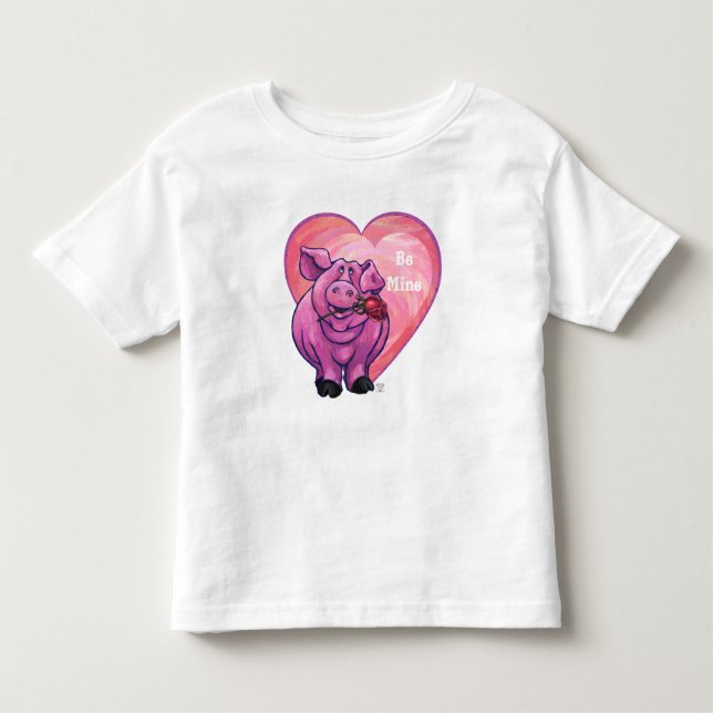 Camiseta De Bebé El día de San Valentín de cerdo (Anverso)