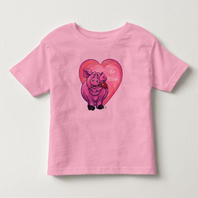 Camiseta De Bebé El día de San Valentín de cerdo (Anverso)