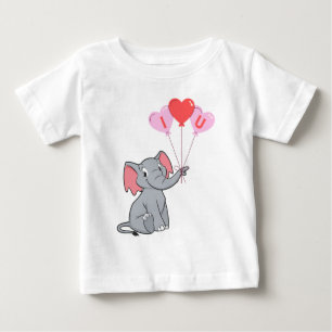 Camiseta De Bebé El día de San Valentín de elefante lindo