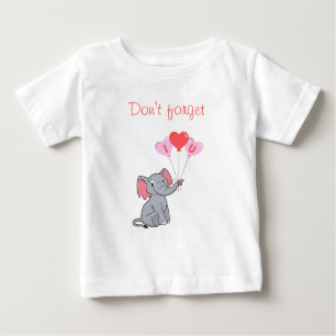 Camiseta De Bebé El día de San Valentín de elefante lindo