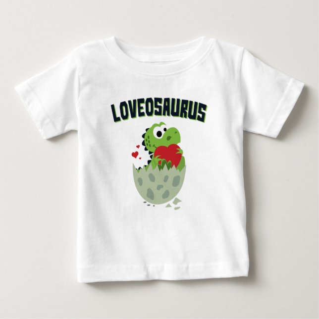 Camiseta De Bebé El día de San Valentín de Loveosauro Dinosaur Dino (Anverso)