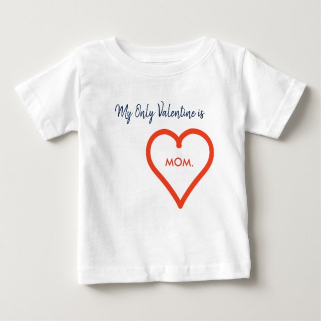 Camiseta De Bebé El día de San Valentín Red Heart Personalized Name (Anverso)