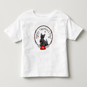 Camiseta De Bebé El día de San Valentín (rojo) Scottie Dog (negro) 