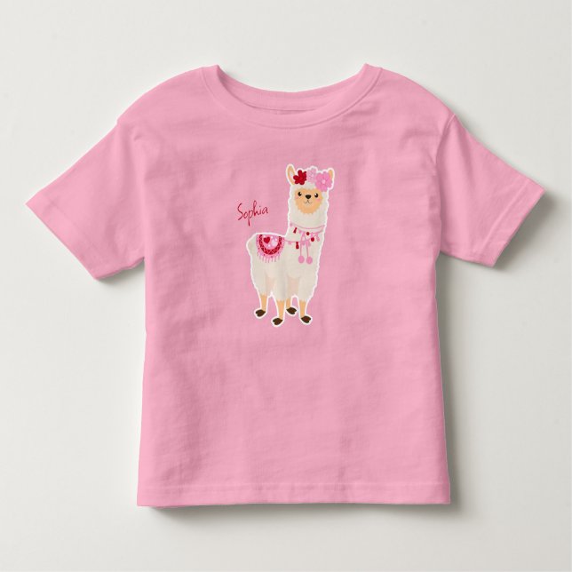 Camiseta De Bebé El día de San Valentín rosa bonito llama nombre de (Anverso)