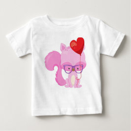 Camiseta De Bebé El día de San Valentín Squirrel, ardilla rosa, gaf