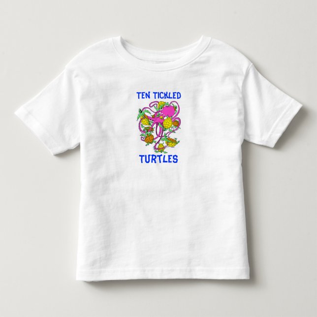 Camiseta De Bebé El dibujo animado diez cosquilleó tortugas (Anverso)