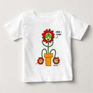 Camiseta De Bebé El dibujo animado lindo de los gemelos florece a