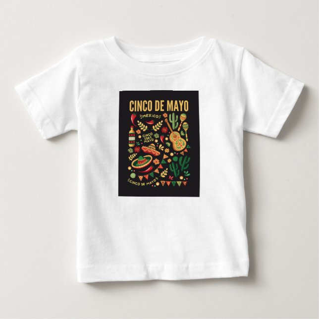Camiseta De Bebé El diseño de cinco de mayo (Anverso)