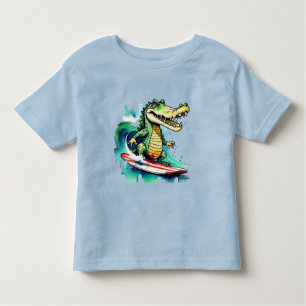 Camiseta De Bebé El divertido surfing de cocodrilos