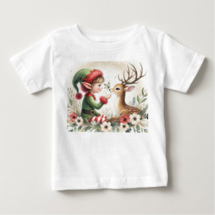 Camiseta De Bebé El Duende Y El Reno