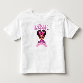 Camiseta De Bebé El dulce, una niña afro pastel primer cumpleaños