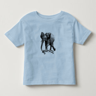 Camiseta De Bebé ¡El elefante del bebé anda en monopatín con el
