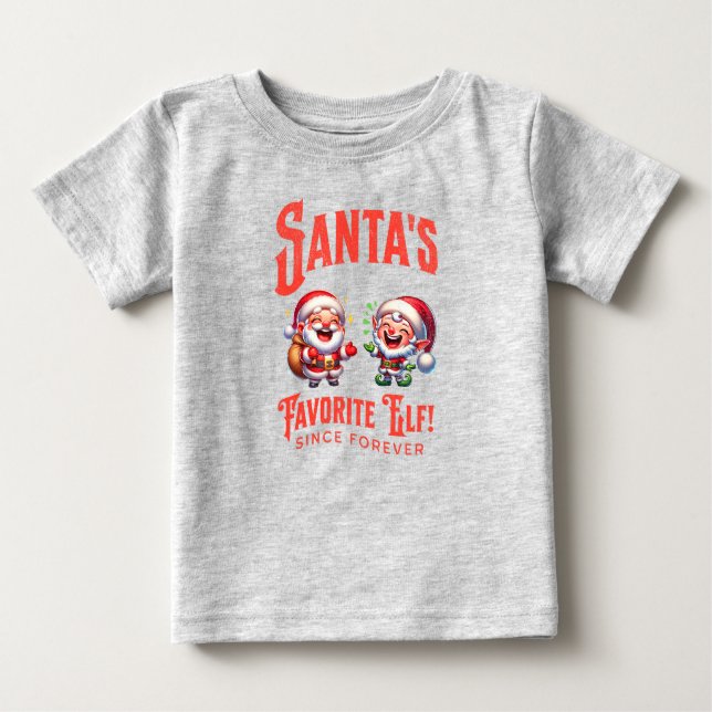 Camiseta De Bebé El elfo favorito de Santa desde siempre (Anverso)