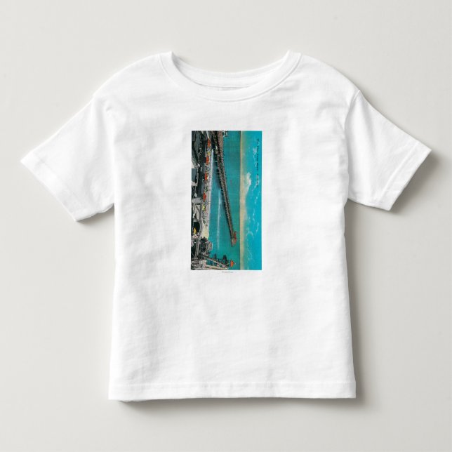 Camiseta De Bebé El embarcadero y la playa y la Long Beach (Anverso)