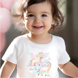 Camiseta De Bebé El encantador unicornio volador